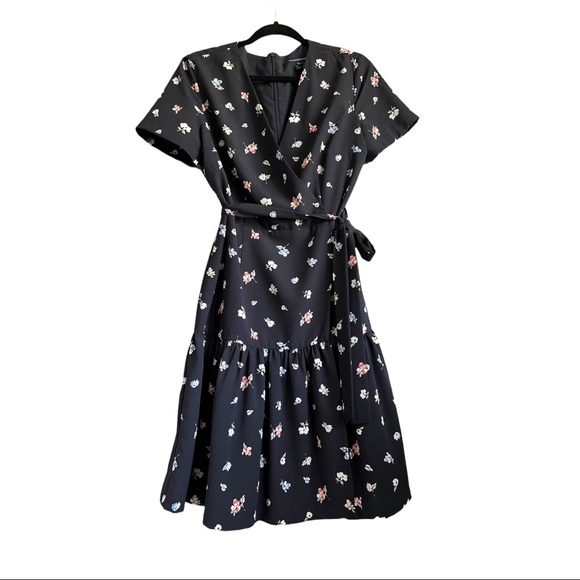 FRENCH CONNECTION FRIDA ARMOISE CREPE Faux WRAP DRESS 10 - Picture 7 of 11